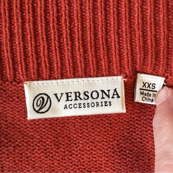 Versona Rust Orange Boho Fringe Vest - Picture 10 of 16